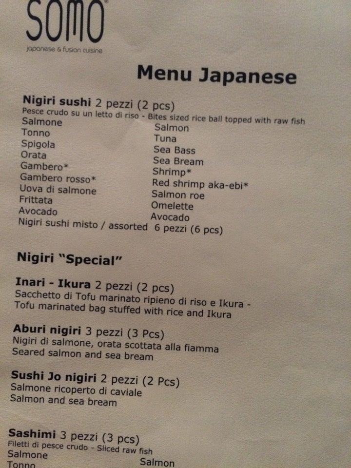 Menu di Somo Restaurant 