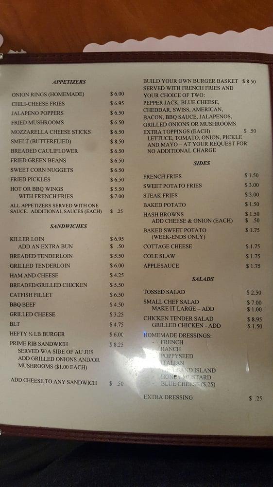 Menu at Roberts Americus Restaurant, USA