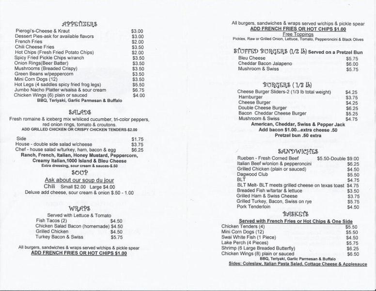 Menu at Grill 362 pub & bar, South Bend