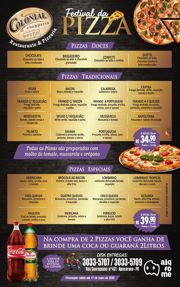 Menu Em Colonial Chopperia Pizzaria E Restaurante Apucarana