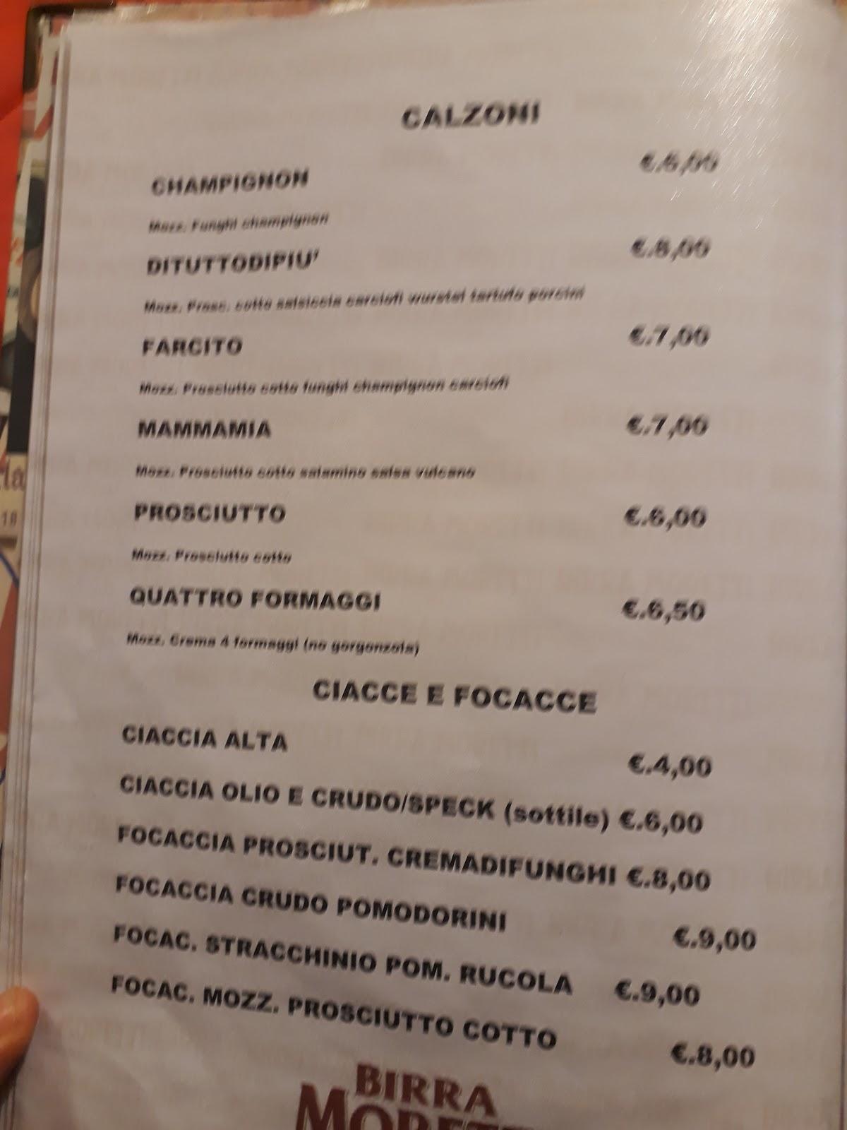 Menu da Mo piZZa ex Mondo Pizza Pescaiola ristorante Arezzo