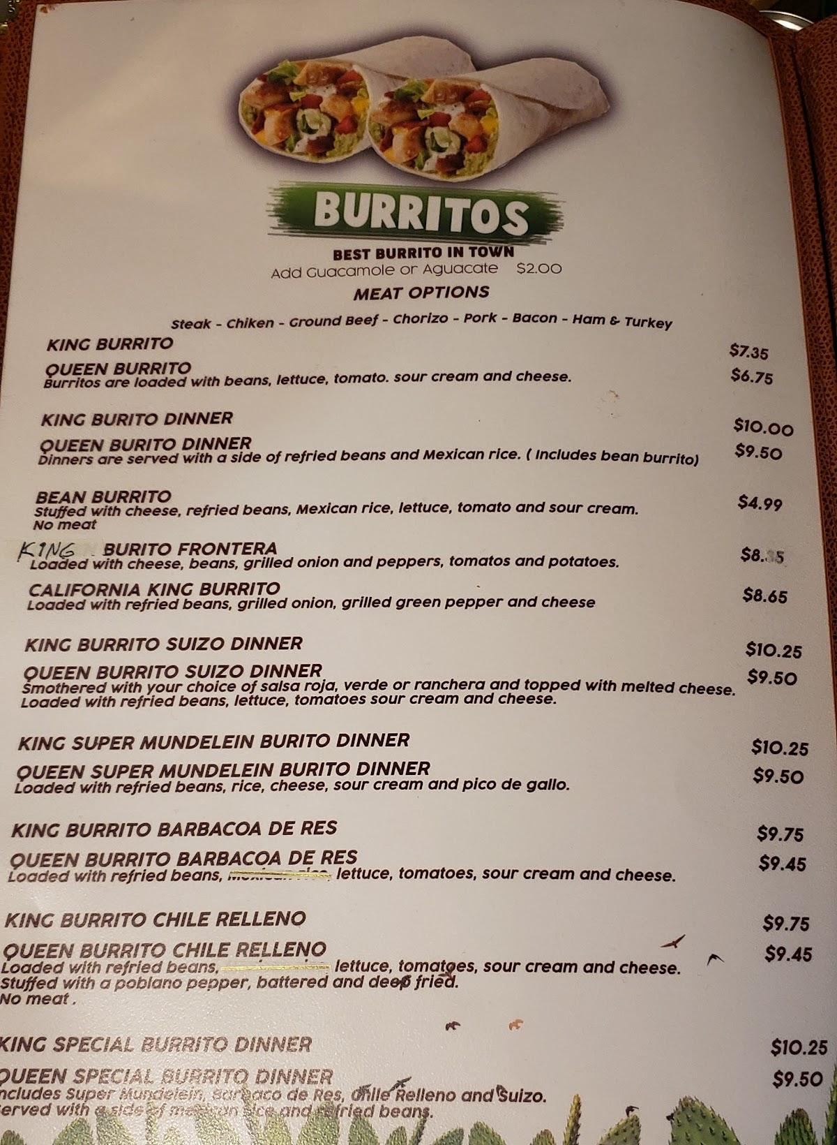 Menu at Taco & Burrito Express restaurant, Mundelein, 410 E Hawley St