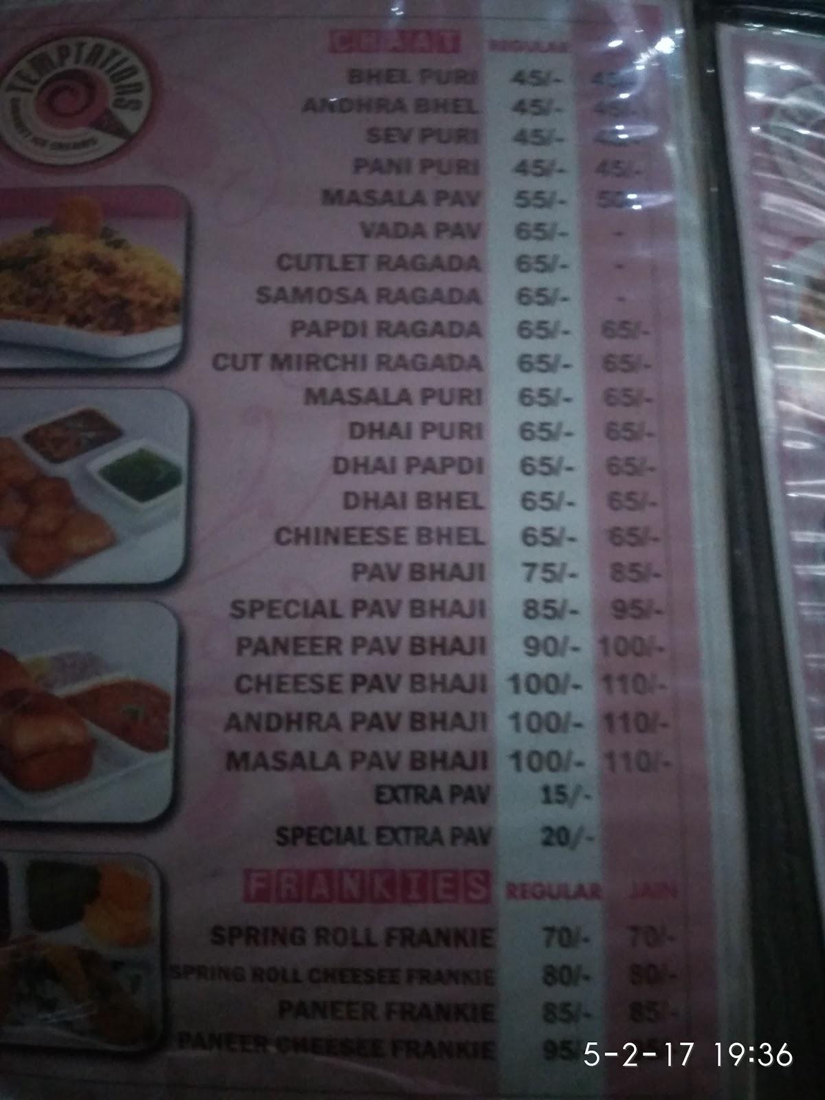 Menu at Veg treat kakinada, Kakinada