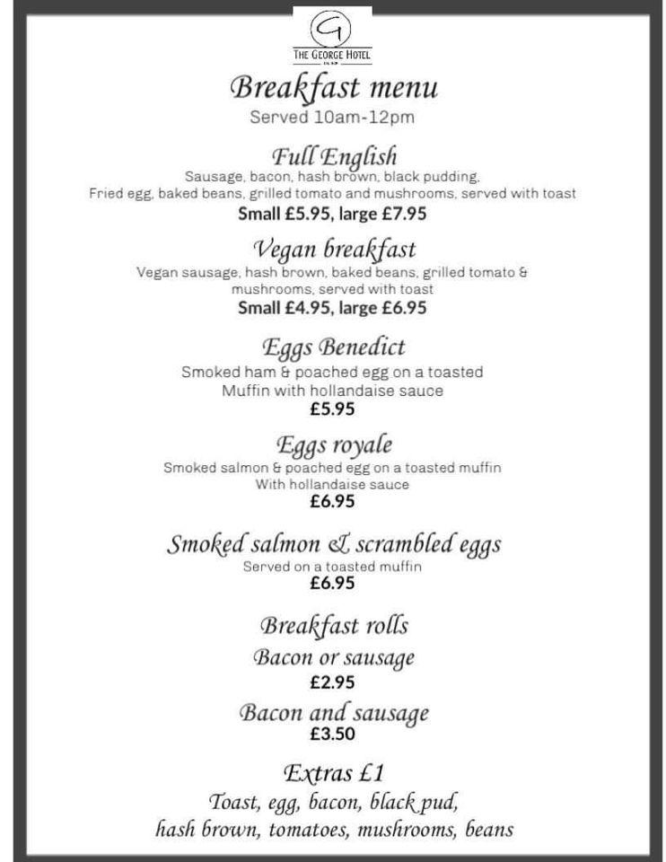 Menu at The George Hotel pub & bar, Chepstow