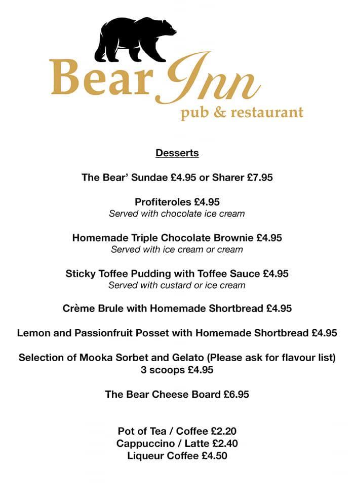 Menu at The Bear Inn pub & bar, Bognor Regis, 237 Pagham Rd