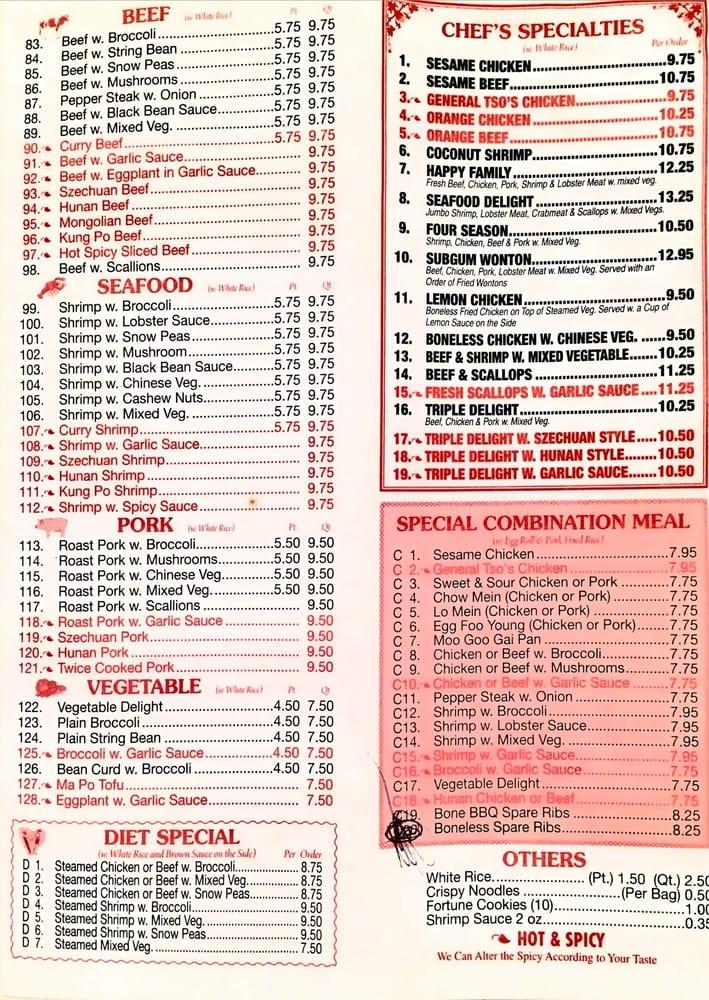 Menu at China Taste restaurant, Savannah, King George Blvd #40