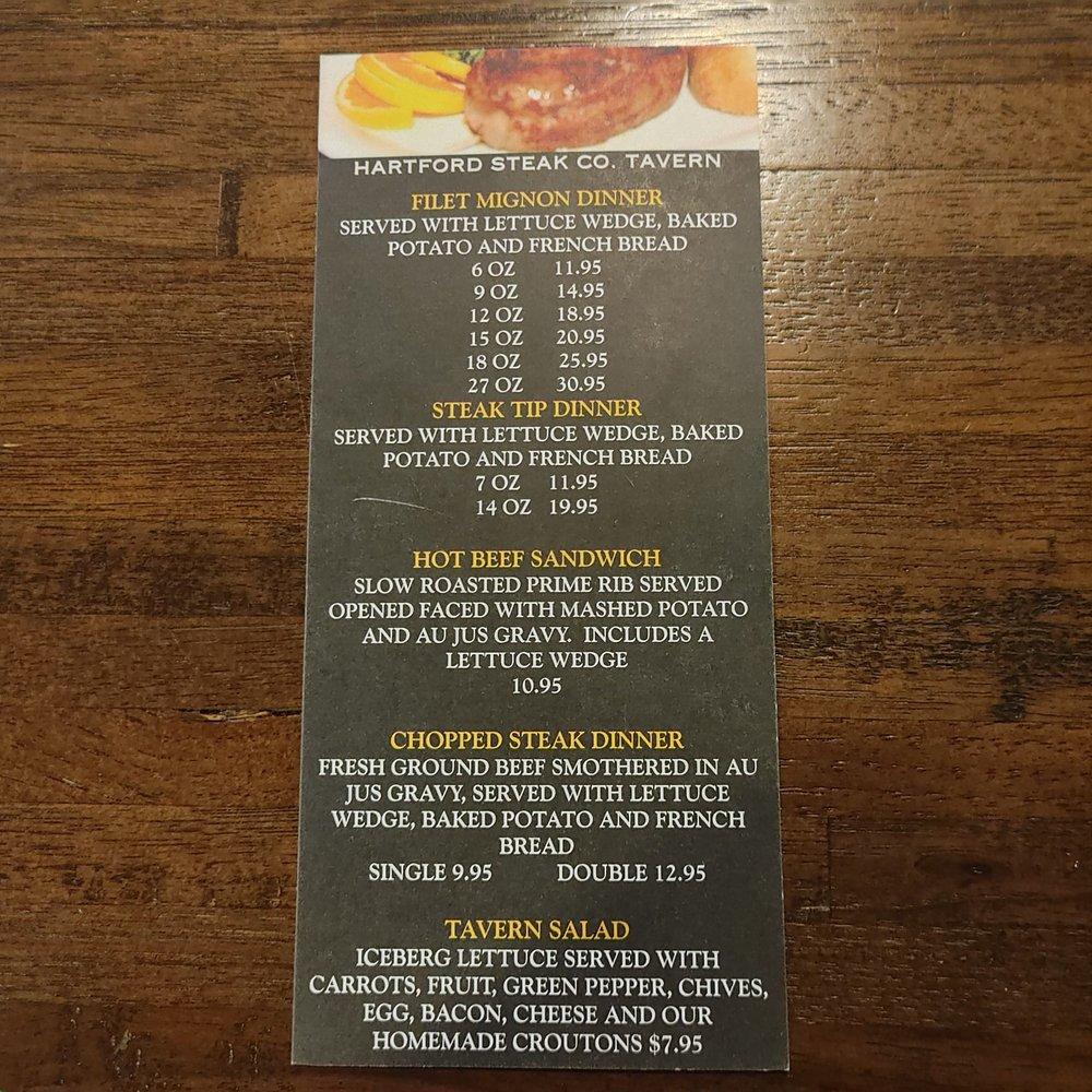 Menu at Hartford Steak Co. Tavern pub & bar, Vermillion