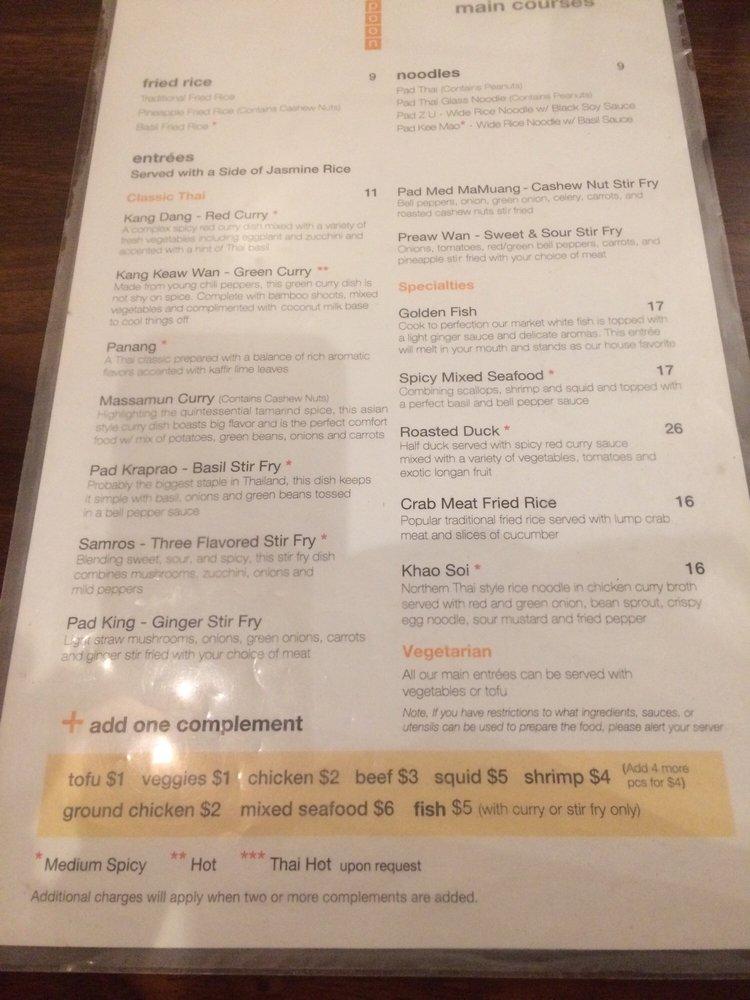 Menu at Spoon Eastside restaurant, Atlanta, 749 Moreland Ave SE