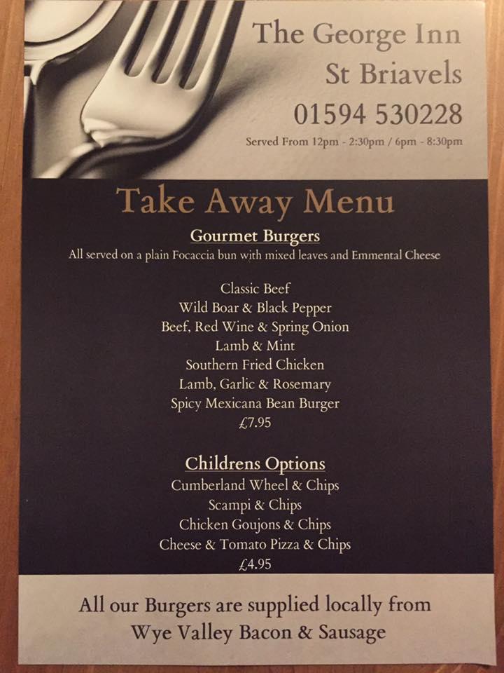 Menu At The George Restaurant Saint Briavels