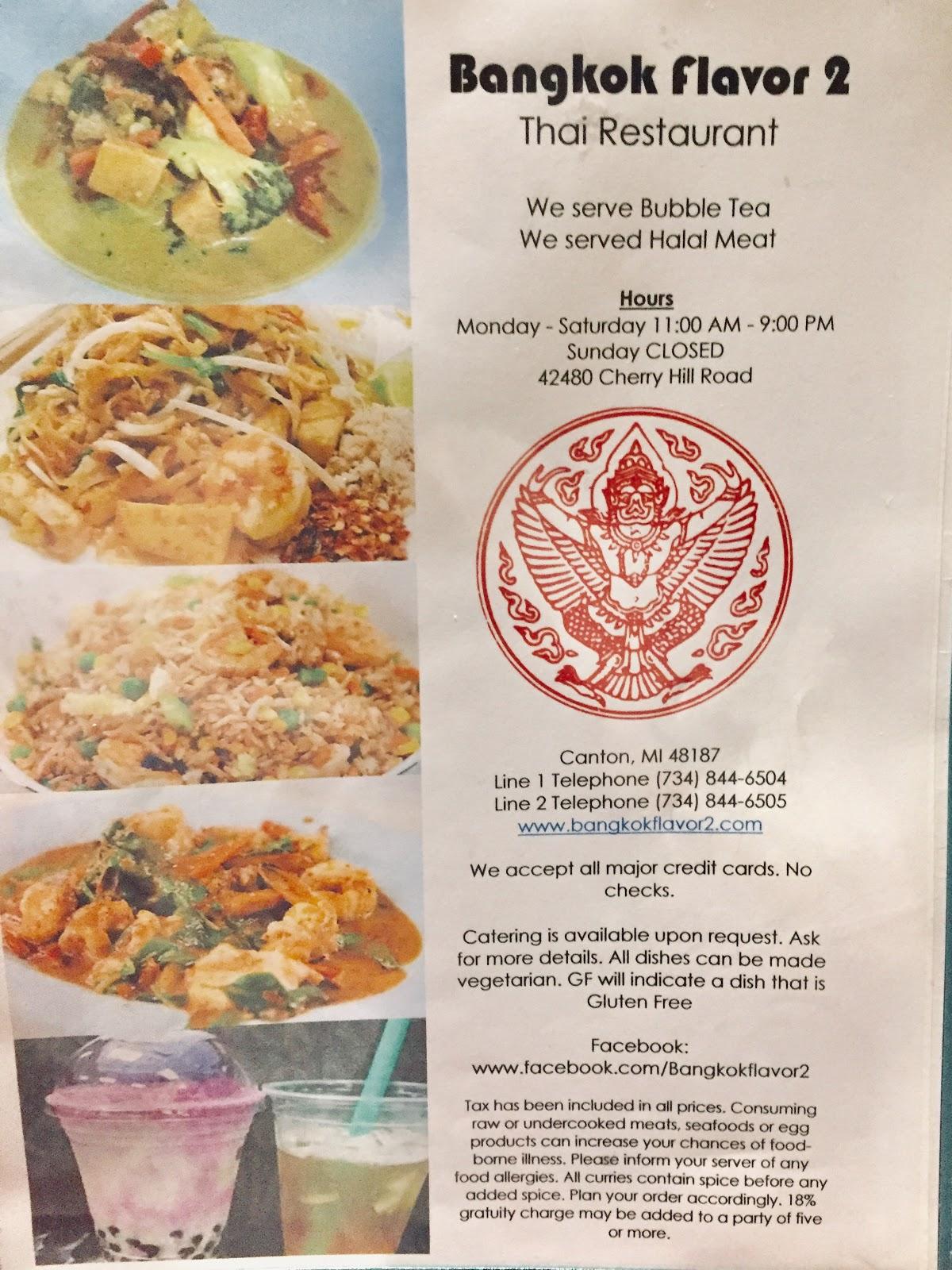 Menu at BANGKOK FLAVOR 2 restaurant, Canton