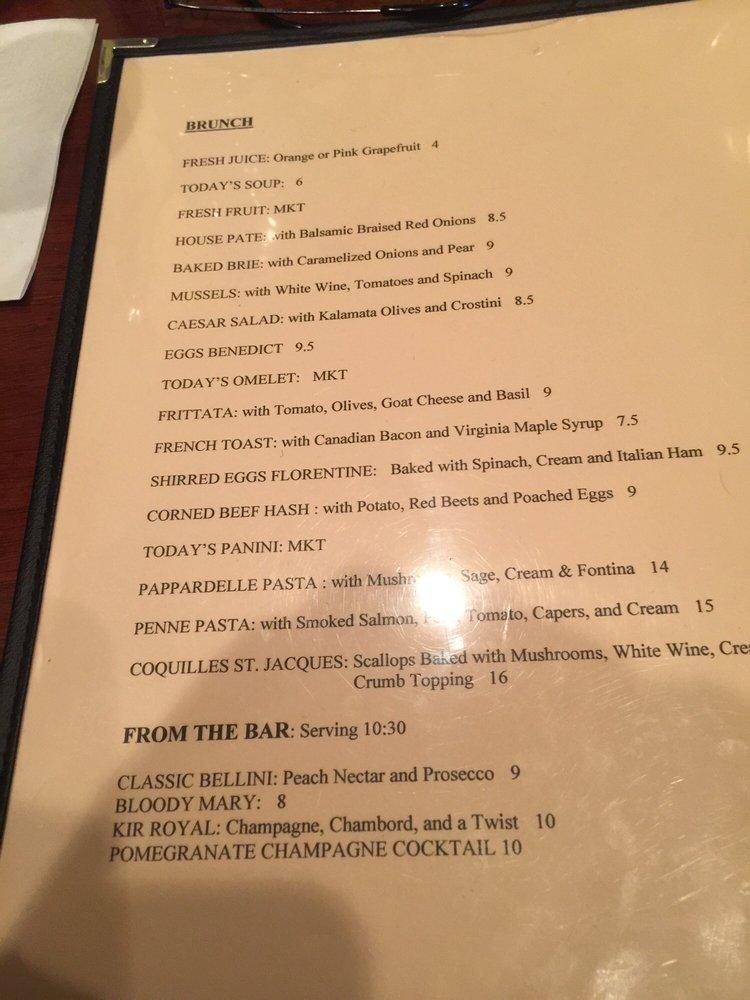 Menu at Press Room restaurant, Shepherdstown