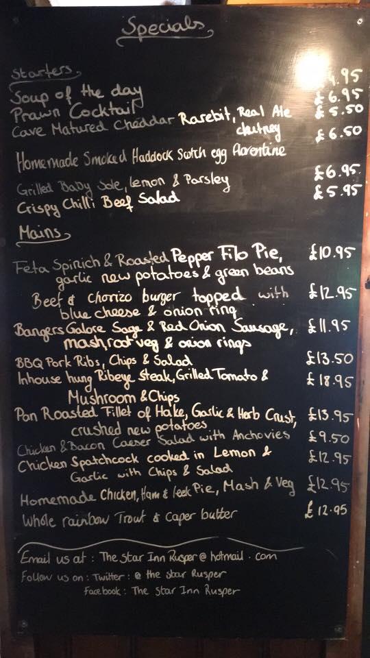 Menu at The Star Inn pub & bar, Horsham, Horsham Rd