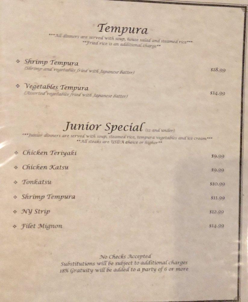 Menu at Miyako Restaurant, Granbury, 715 Autumn Ridge Dr