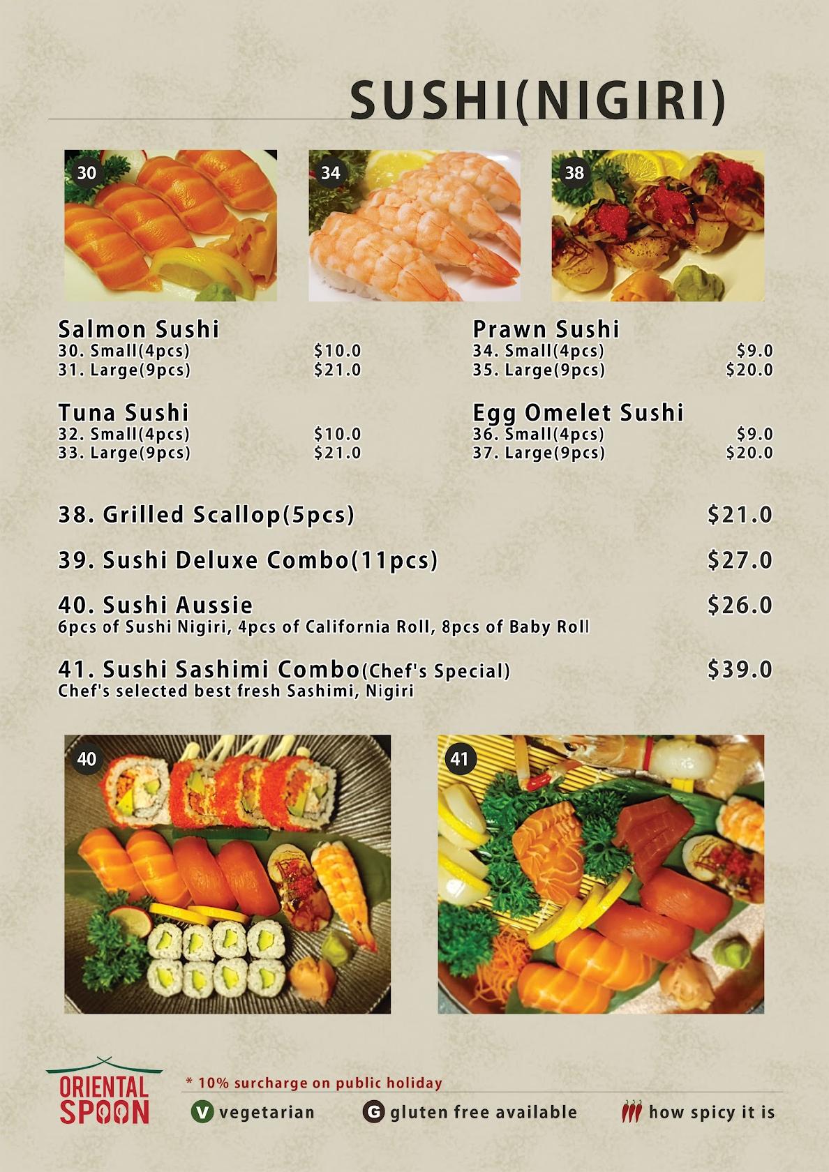 Menu at Oriental Spoon Korean Restaurant, Port Macquarie