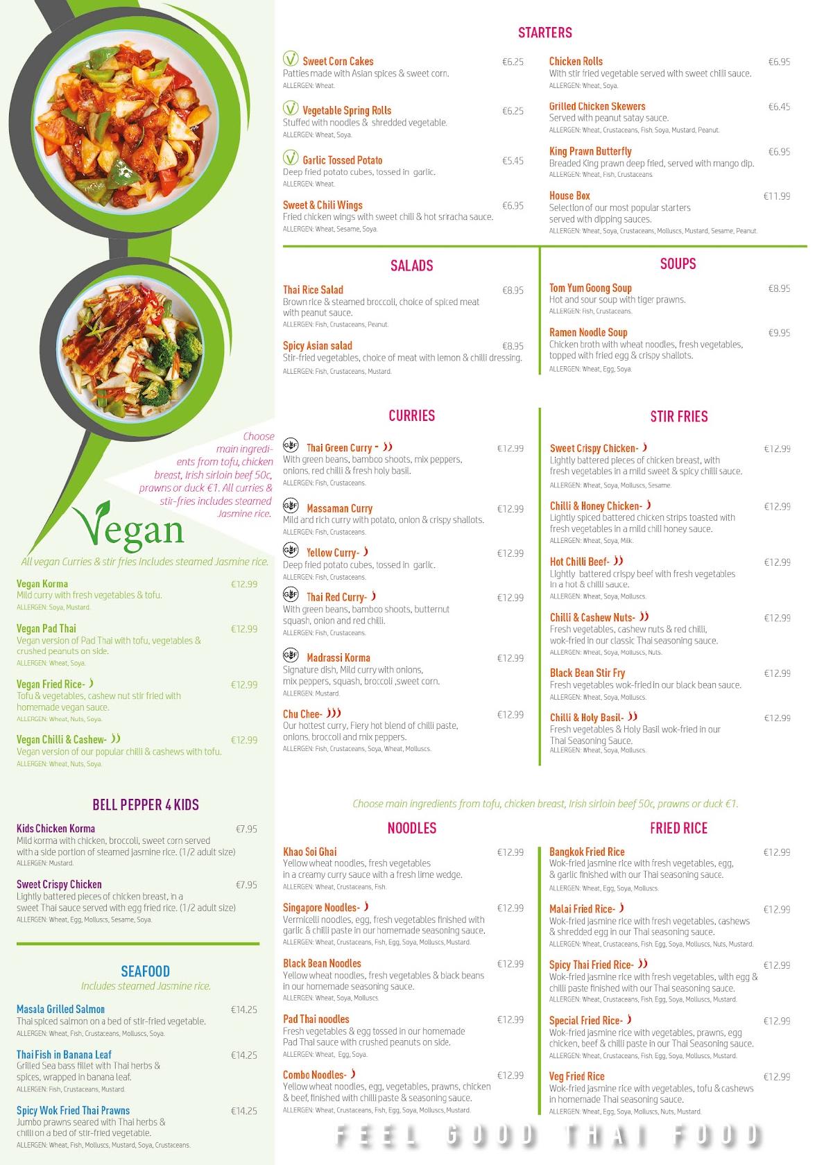 Carta del restaurante Bell Pepper Kimmage, Dublin