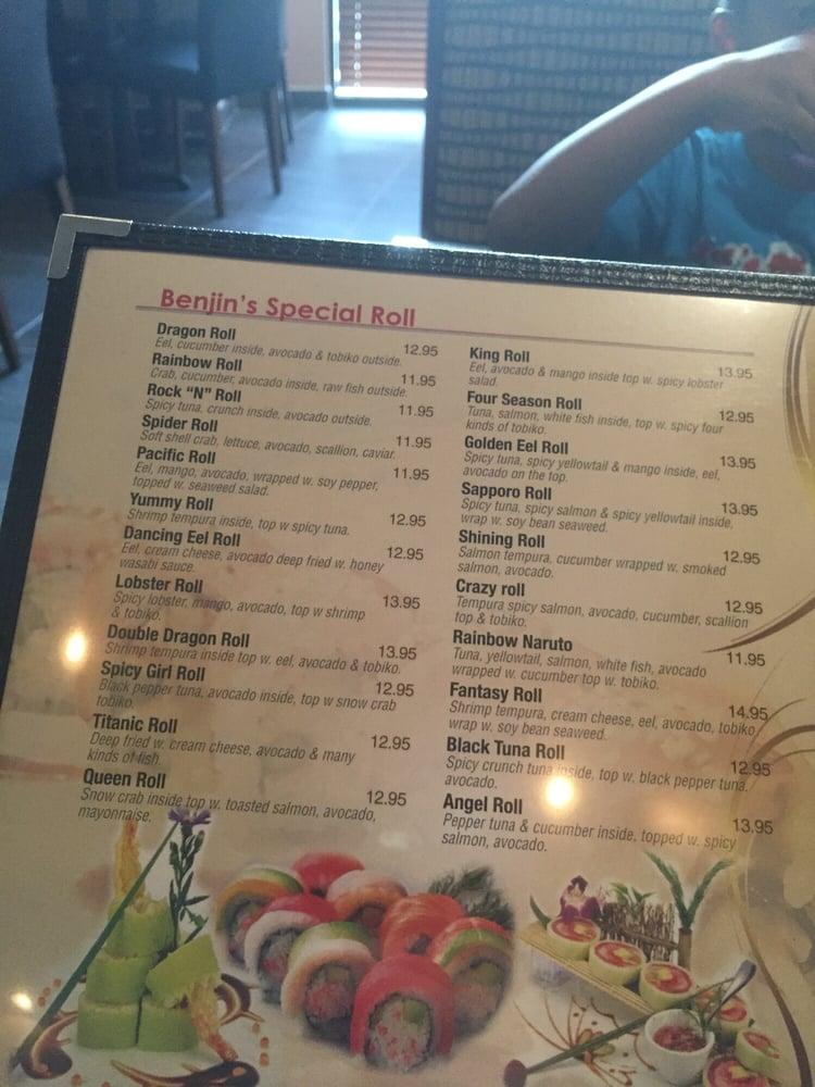 Menu at Benjin's Asian Bistro restaurant, Bristow, Devlin Rd 130
