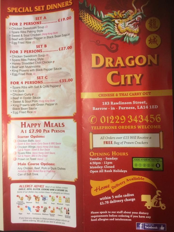 dragon city menu cambridge ontario canada
