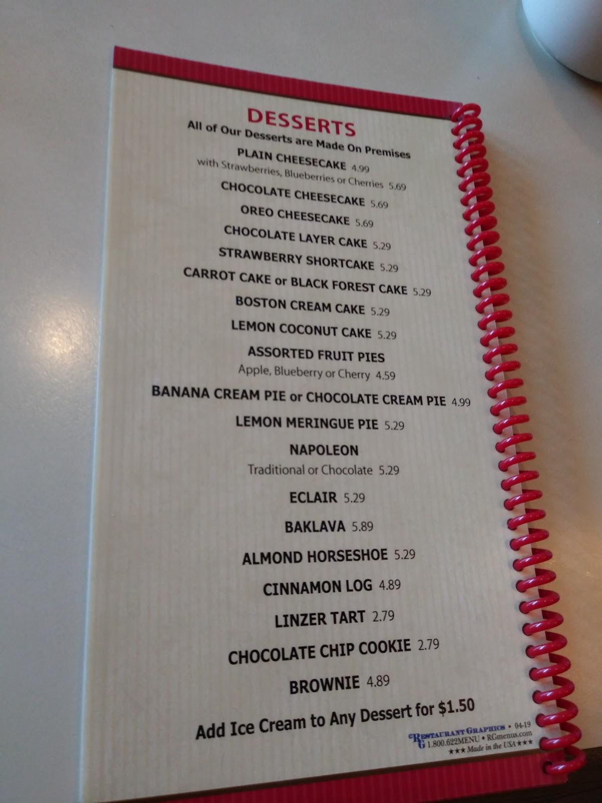 Menu at Ambrosia Diner restaurant, Queensbury, 518 Aviation Rd