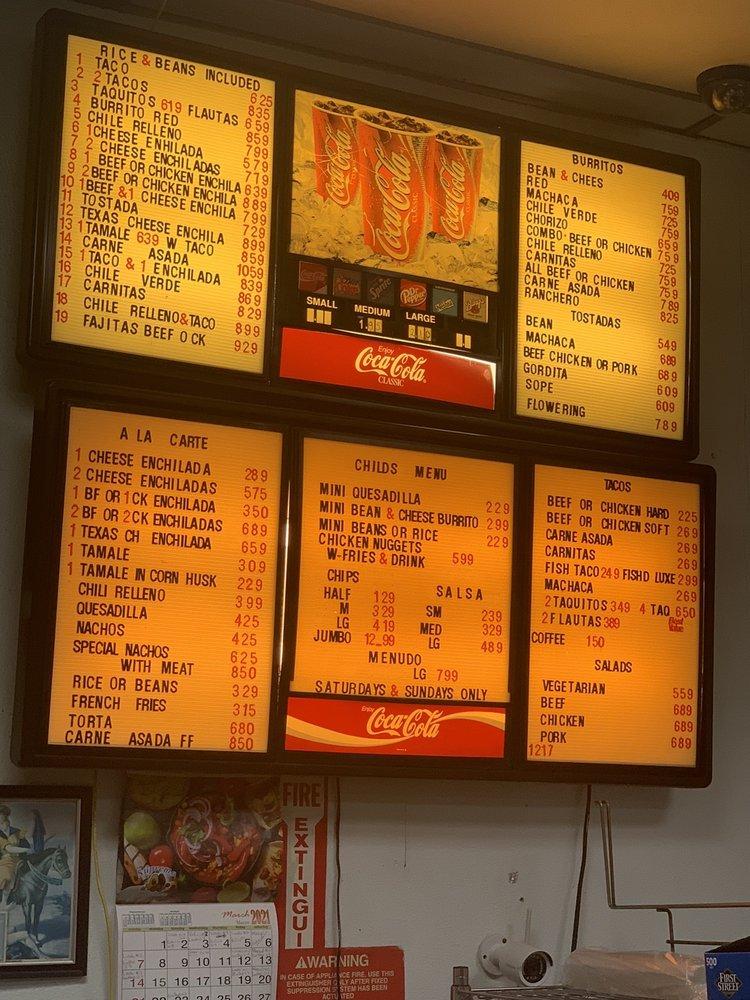 Menu at El Gordito Mexican Restaurant, Murrieta