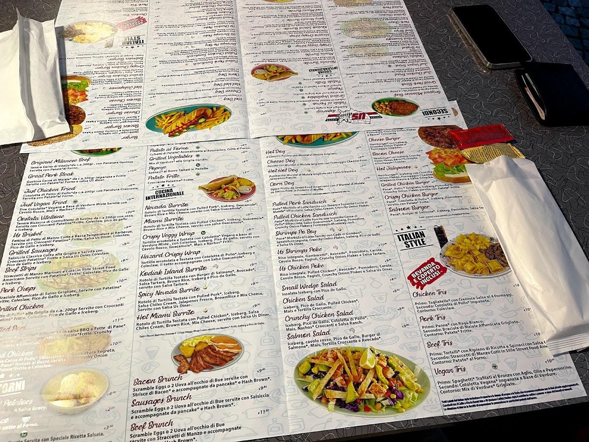 Menu di US Diner - Rivoli 