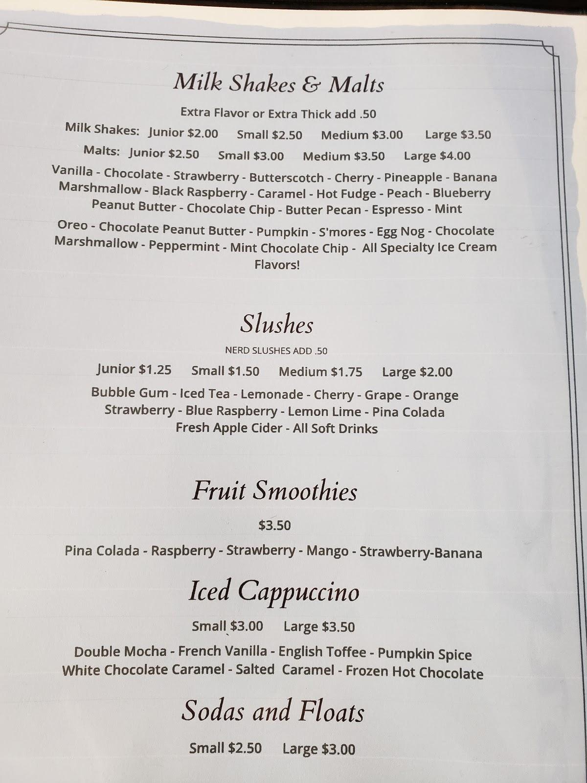 Menu at Dairy Shed Too & Ramrod's Pizza pizzeria, Kingston