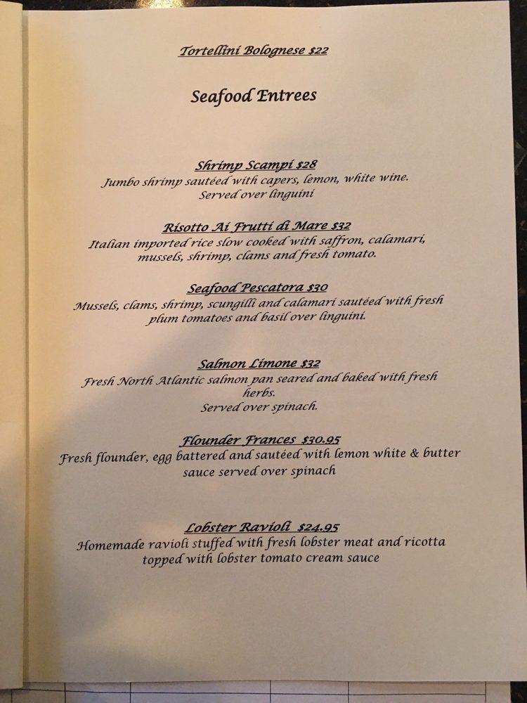 Menu at Renato's Italian Ristorante restaurant, Stuart
