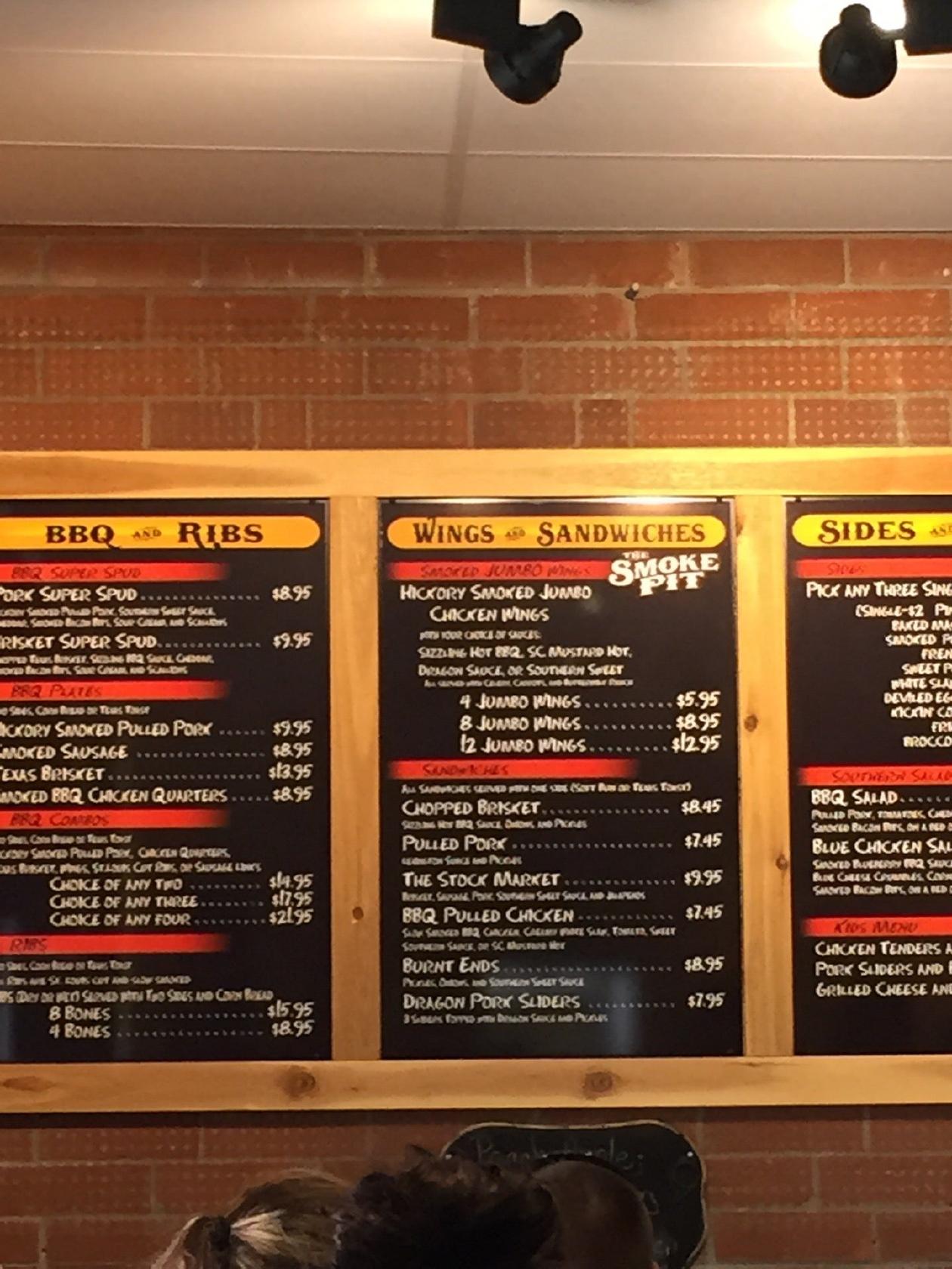 Menu at THE SMOKE PIT BBQ, Concord