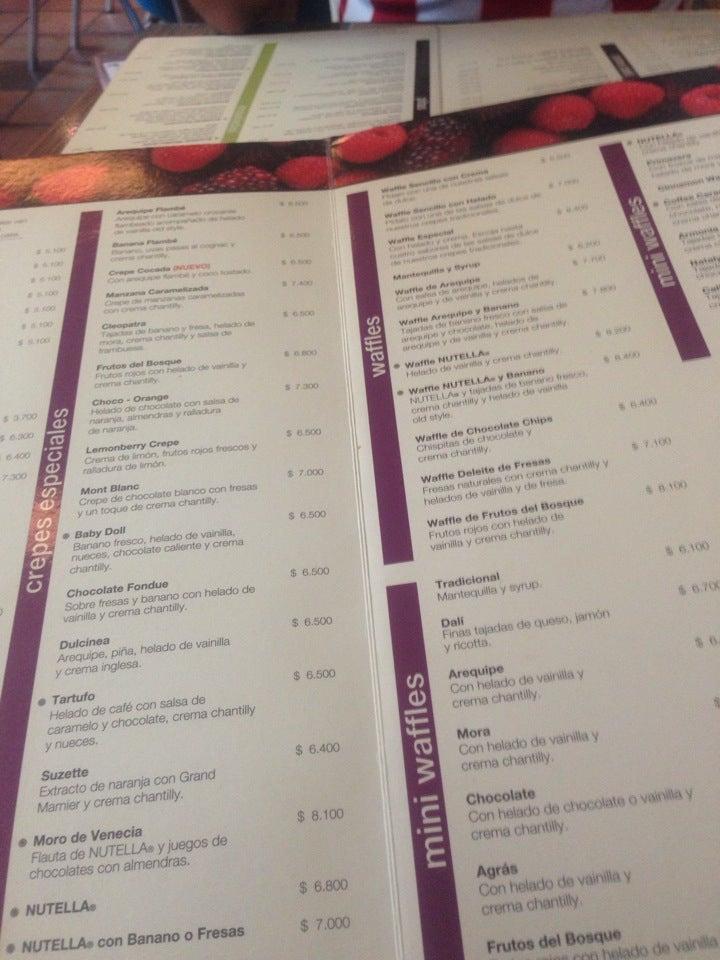 Menu at Crepes & Waffles Portal del Prado restaurant, Barranquilla, CC