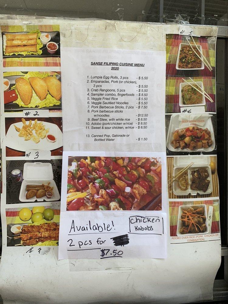 Menu at Sanse Filipino Cuisine restaurant, Grand Rapids