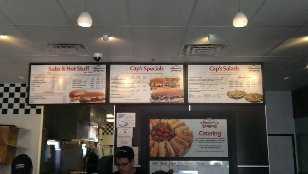 Menu at Capriotti's Sandwich Shop restaurant, Las Vegas, Blue Diamond Rd