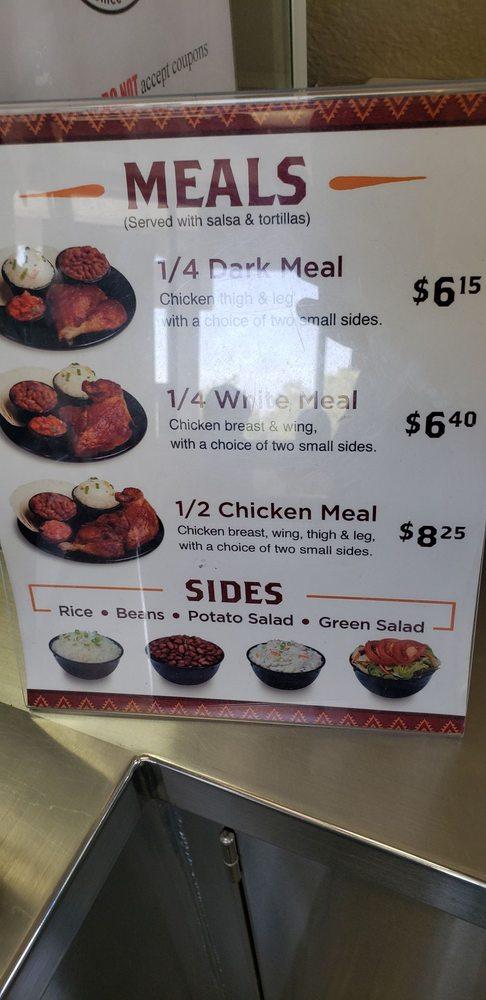 Menu at Juan Pollo restaurant, Moreno Valley