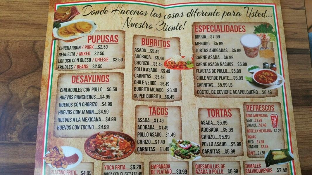 Menu At La Bamba Pupuseria Y Birrieria Restaurant, Moreno Valley