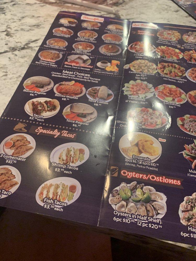 Menu at Mariscos El Puerto Escondido San Bernardino restaurant, San