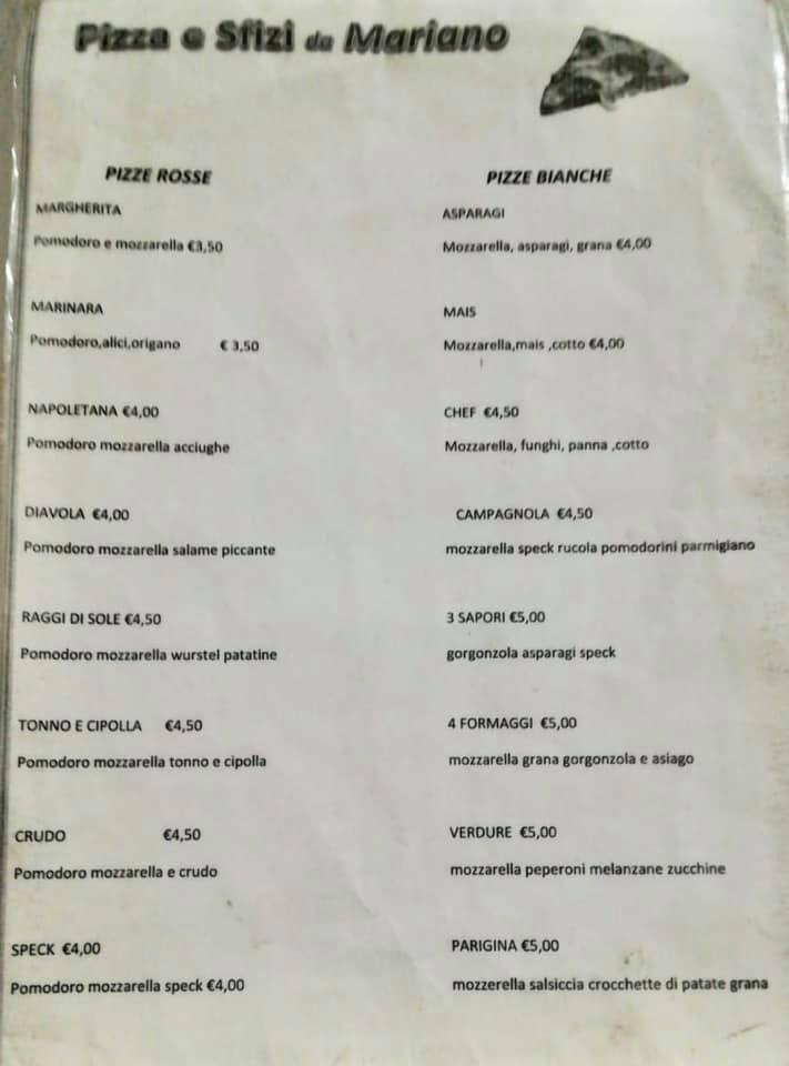 Menu di Pizza e Sfizi 