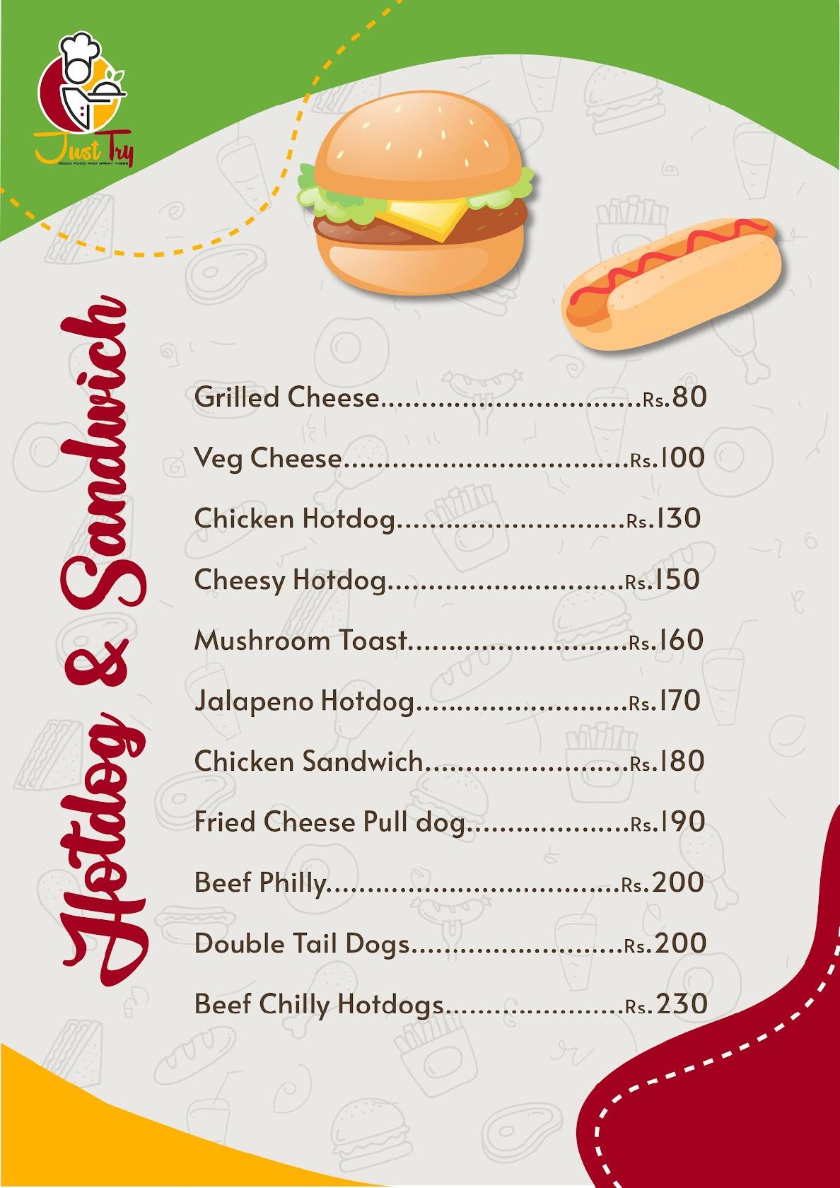 Just Try menu