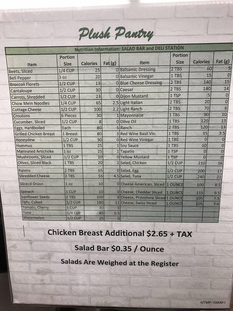 Menu at Long Beach Memorial Hospital Cafeteria, Long Beach