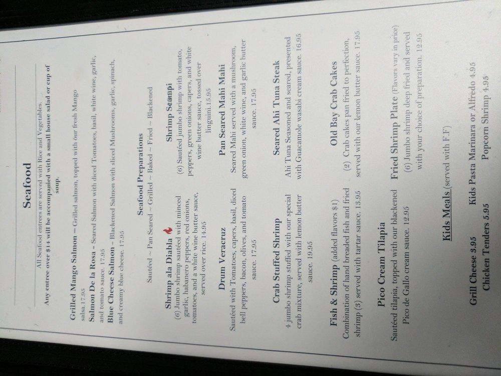 Menu at The Blue Clove Seafood Bar and Grill, Corpus Christi