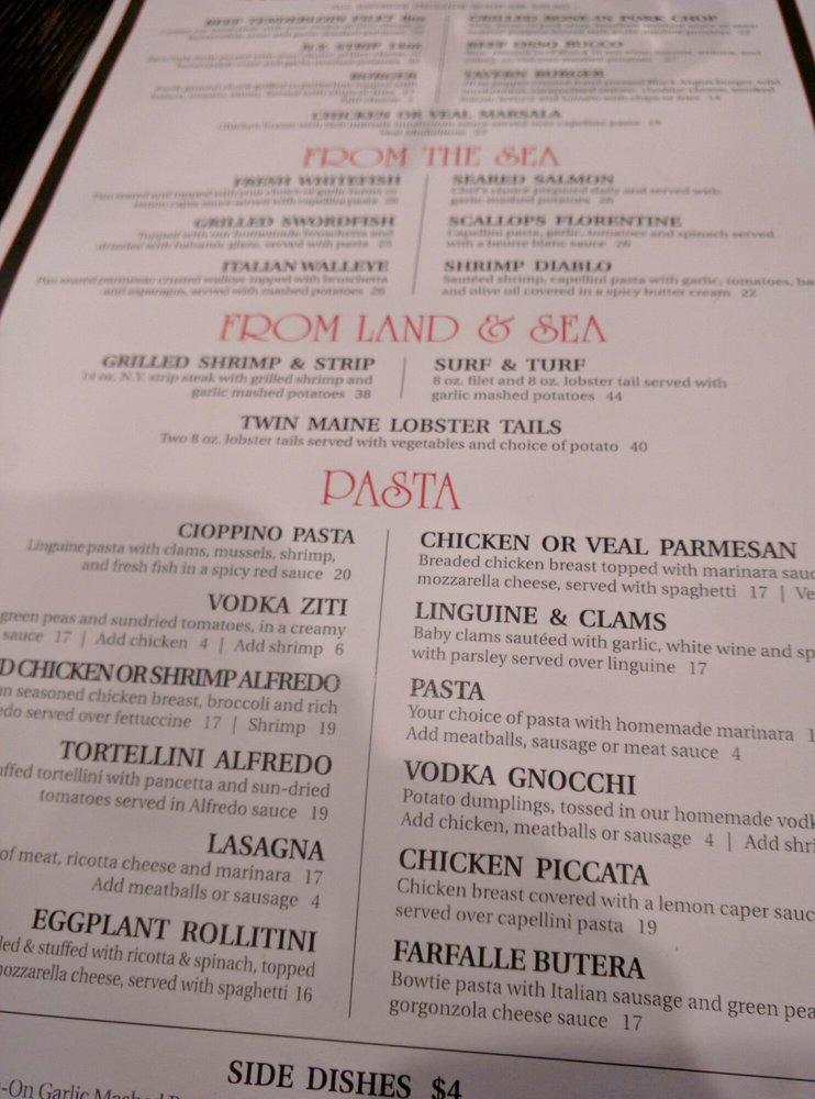 Menu at Tuscan Tavern & Grill steakhouse, Lake Geneva