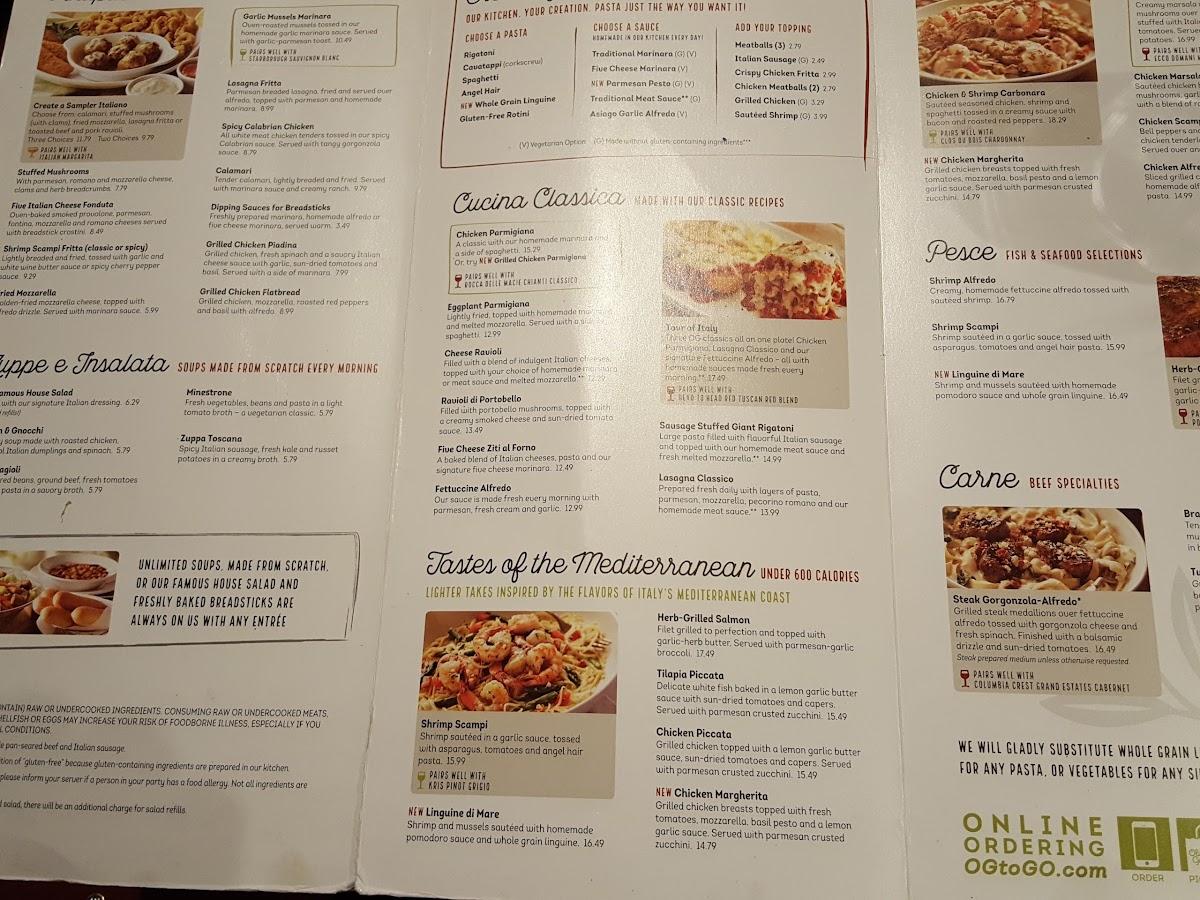 Menu at Olive Garden Italian Restaurant, McAllen, 222 W Expy 83