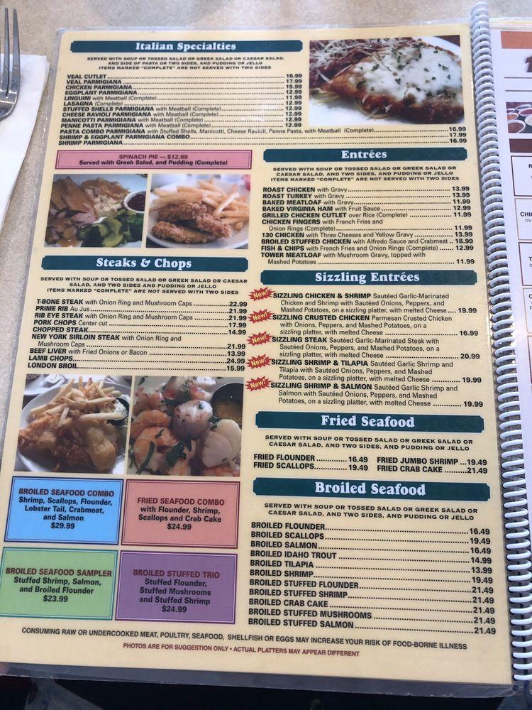 Menu at Rt. 130 Diner restaurant, Delran