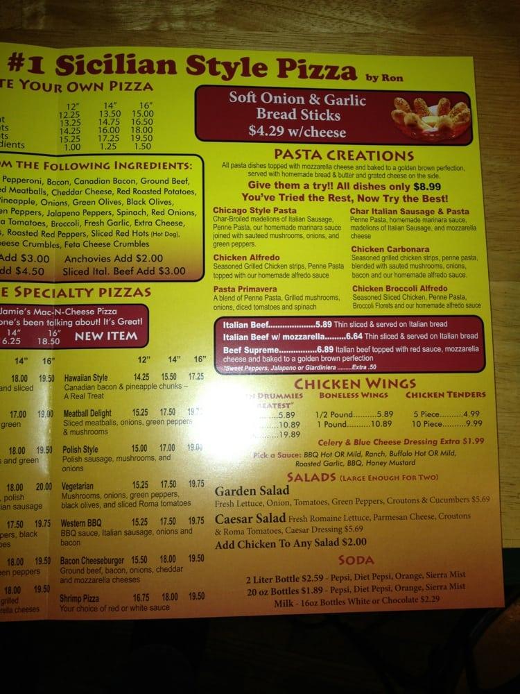 Menu at Upper Crust Pizzeria, Pell Lake