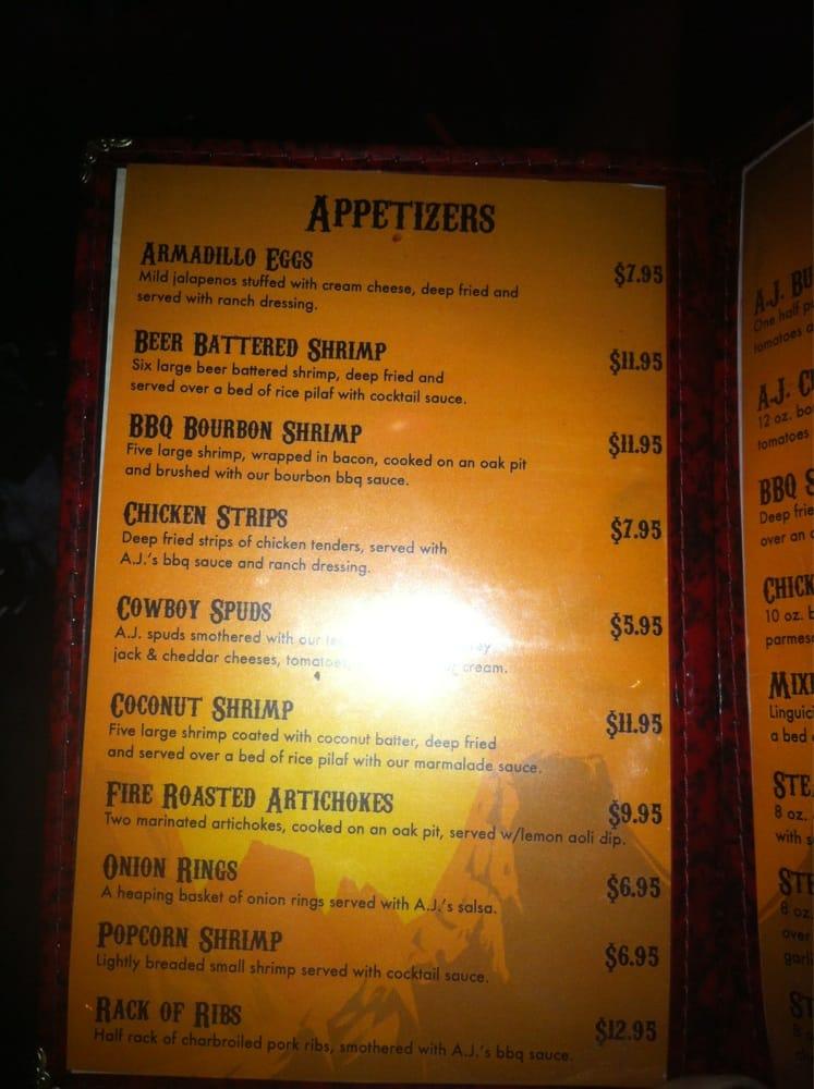 Menu at A J Spurs Saloon & Dining Hall pub & bar, Buellton