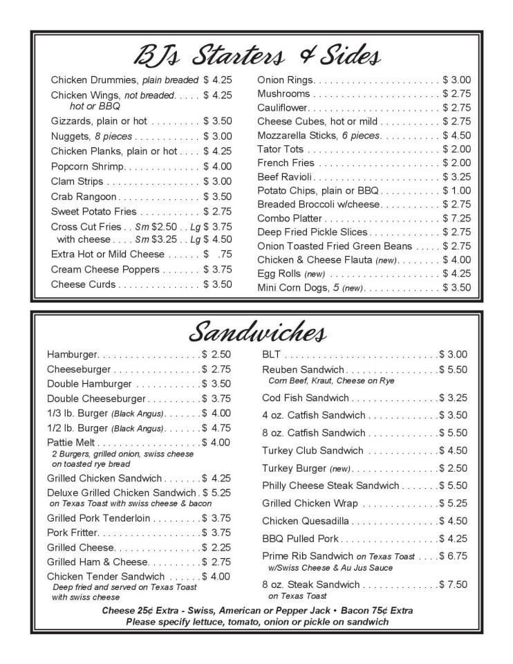 Menu at BJ's Restaurant &amp; Lounge, Linn