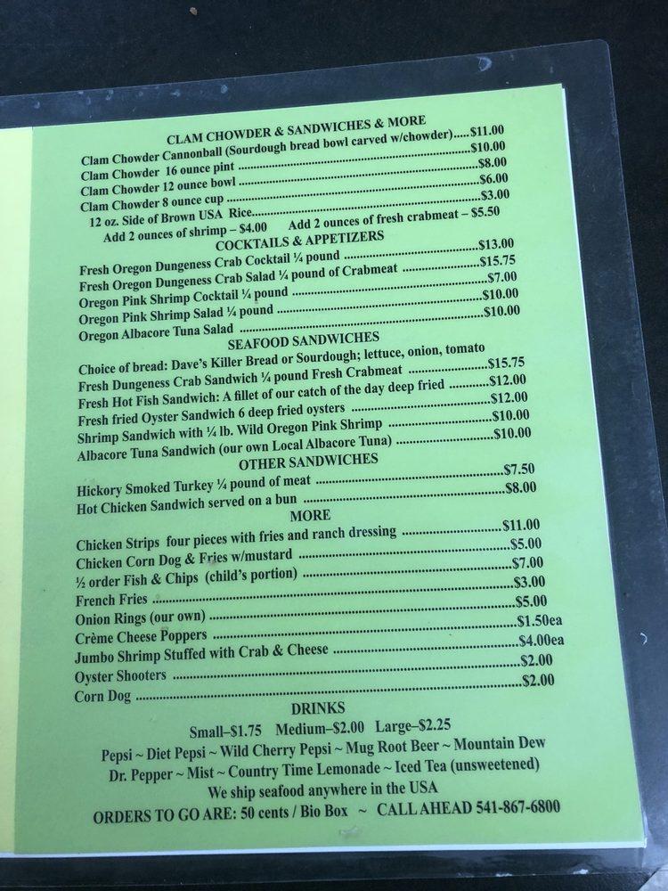 Menu at South Beach Fish Market restaurant, Newport