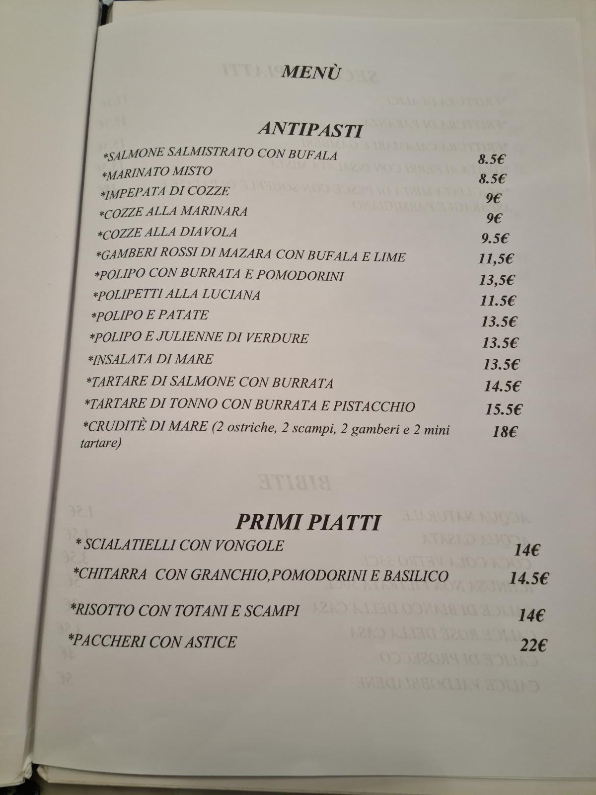 Menu At Pescheria Di Napoli Restaurant Turin