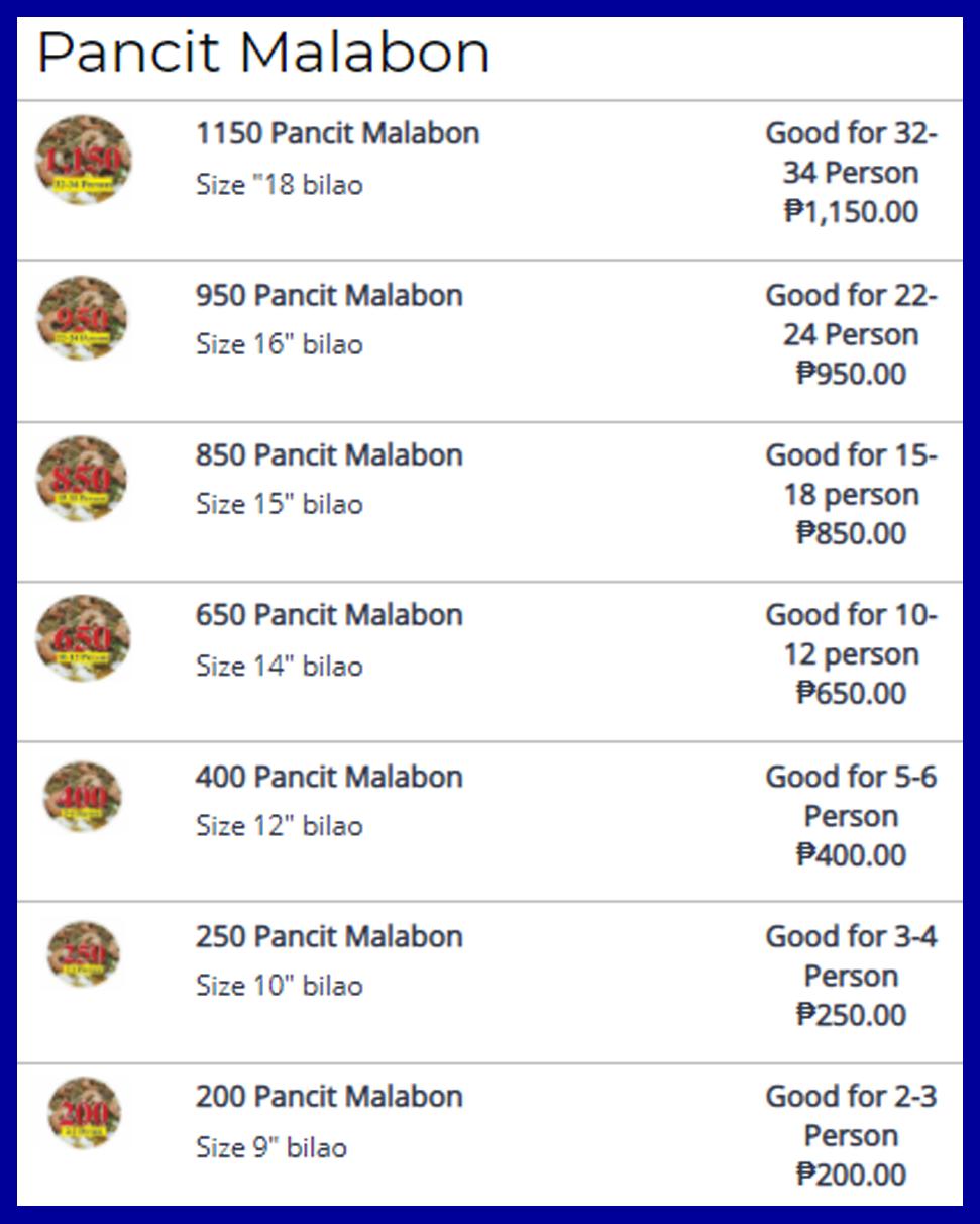 Menu at Dolora's Hauz of Pancit Malabon (Fairview Branch) restaurant ...