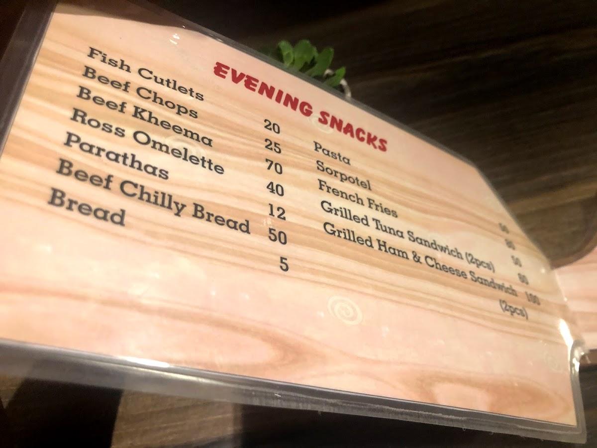 Lourdes Cafe menu