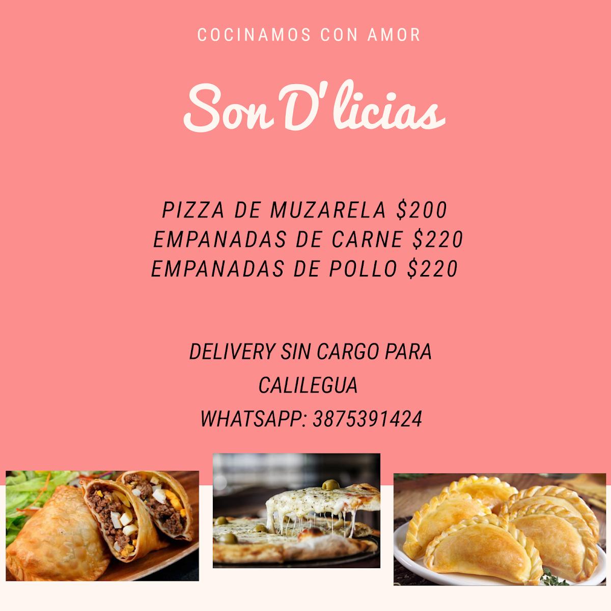 Carta del restaurante Son D'licias, Calilegua