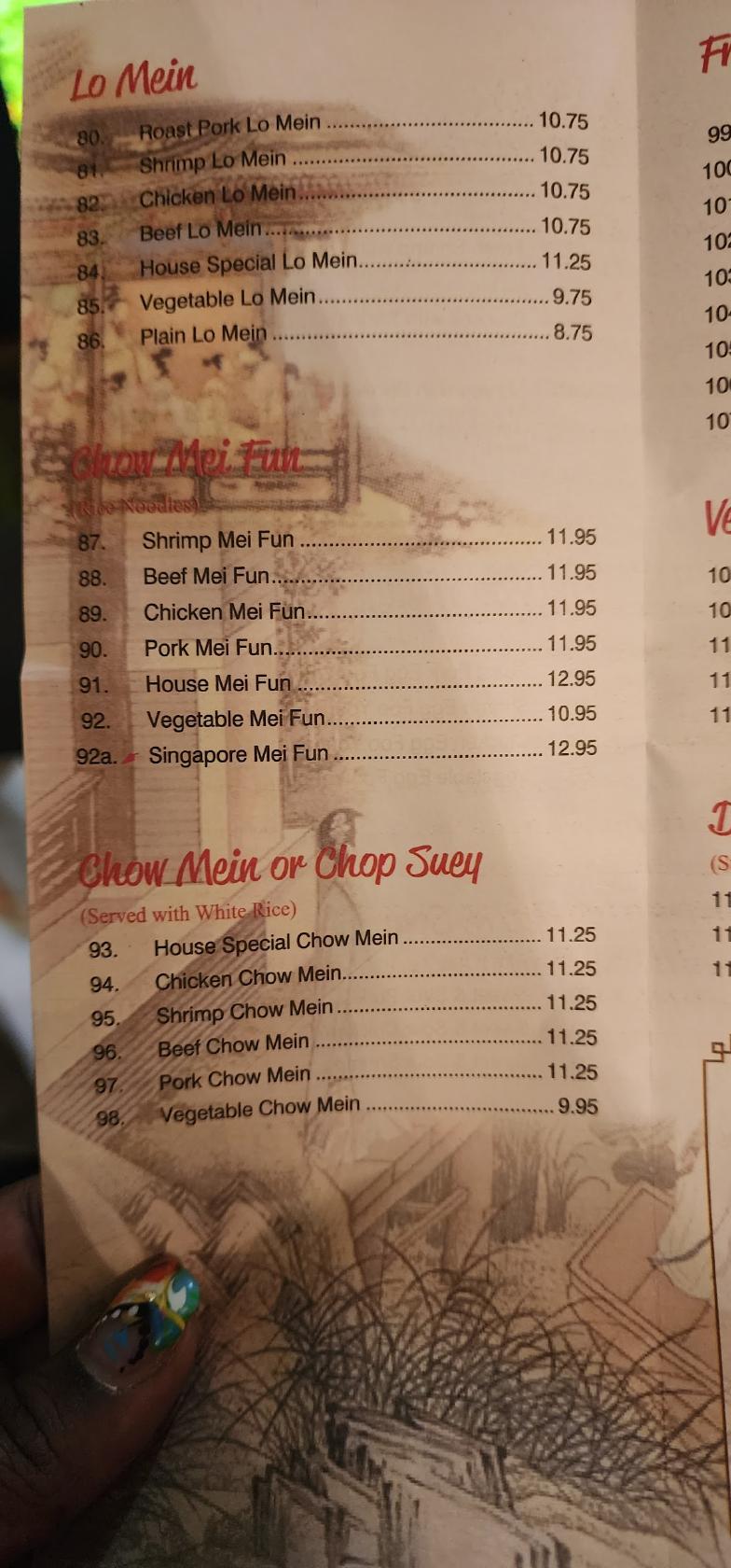Menu at Zeng's Garden Chinese Restaurant, Shallotte