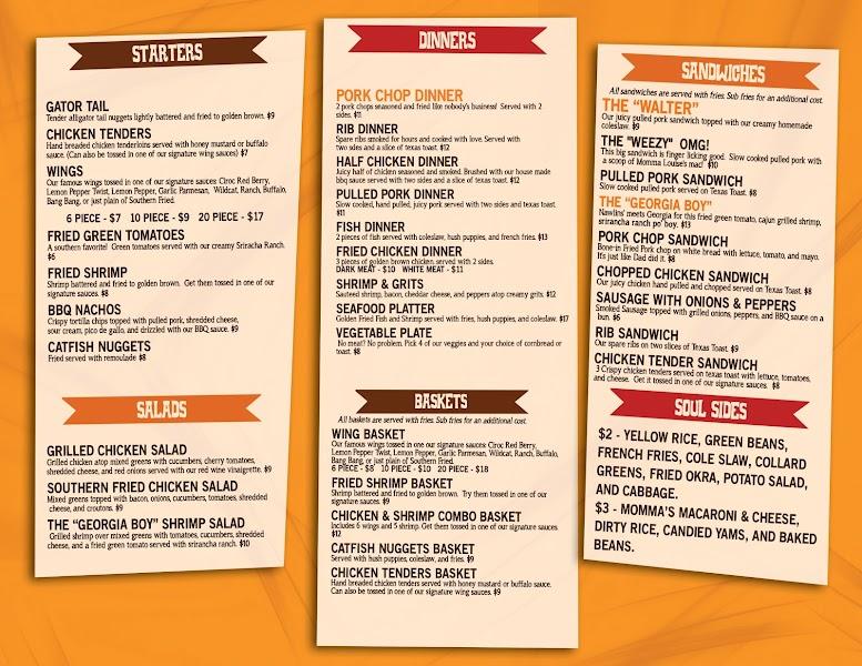 Menu at BIG NICK'S BBQ, Valdosta